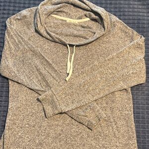 Ultra Flirt Gray Knit Top with Contrast Trim